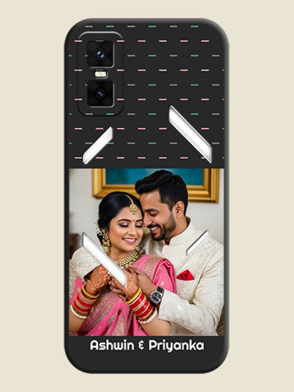 Custom Line Pattern Design with Text On Space Black Custom Soft Matte Mobile Back Cover - Infinix GT 30 Pro 5G