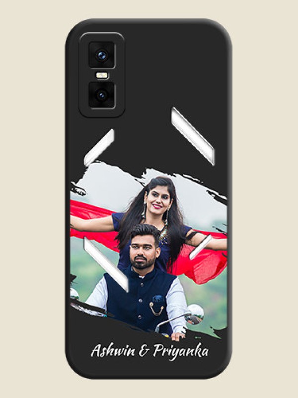 Custom Grunge Brush Strokes on Photo On Space Black Custom Soft Matte Mobile Back Cover - Infinix GT 30 Pro 5G