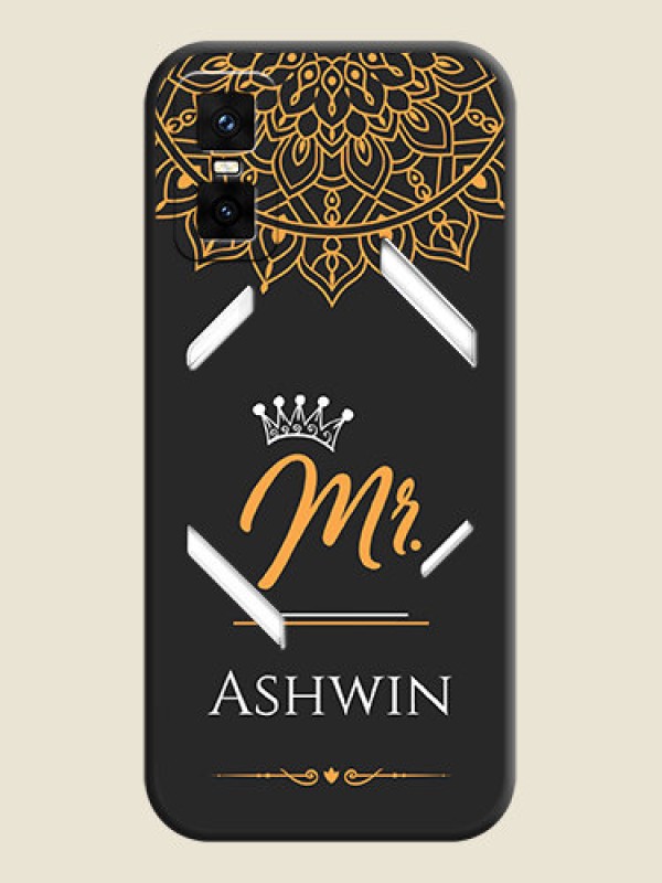 Custom Mr Name with Floral Design On Space Black Custom Soft Matte Mobile Back Cover - Infinix GT 30 Pro 5G