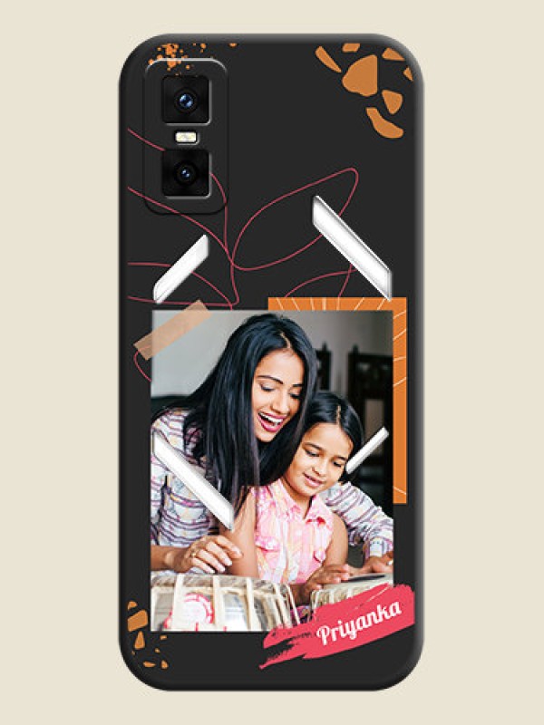 Custom Orange Photo Frame On Space Black Custom Soft Matte Mobile Back Cover - Infinix GT 30 Pro 5G