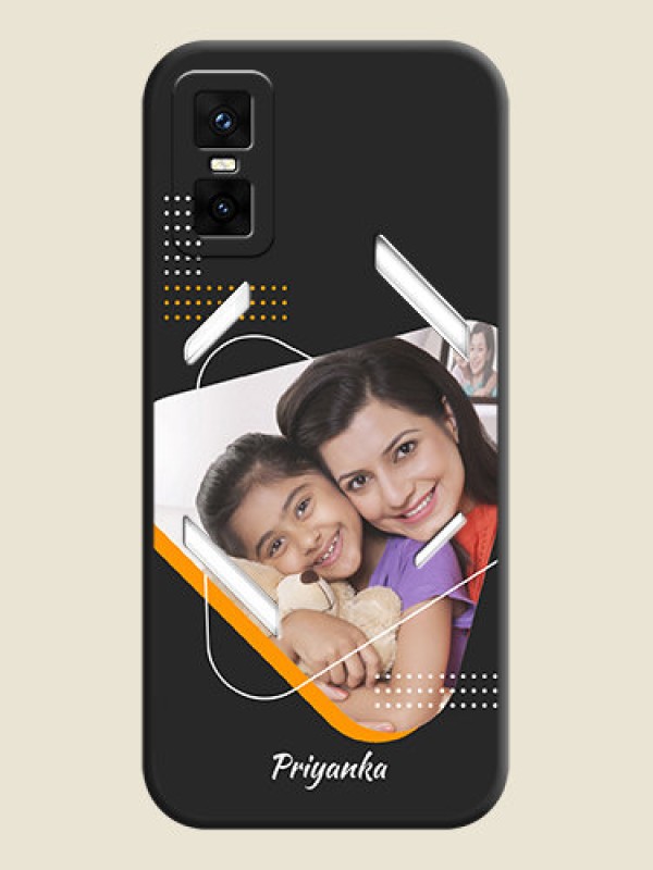 Custom Yellow Triangle on Photo On Space Black Custom Soft Matte Mobile Back Cover - Infinix GT 30 Pro 5G