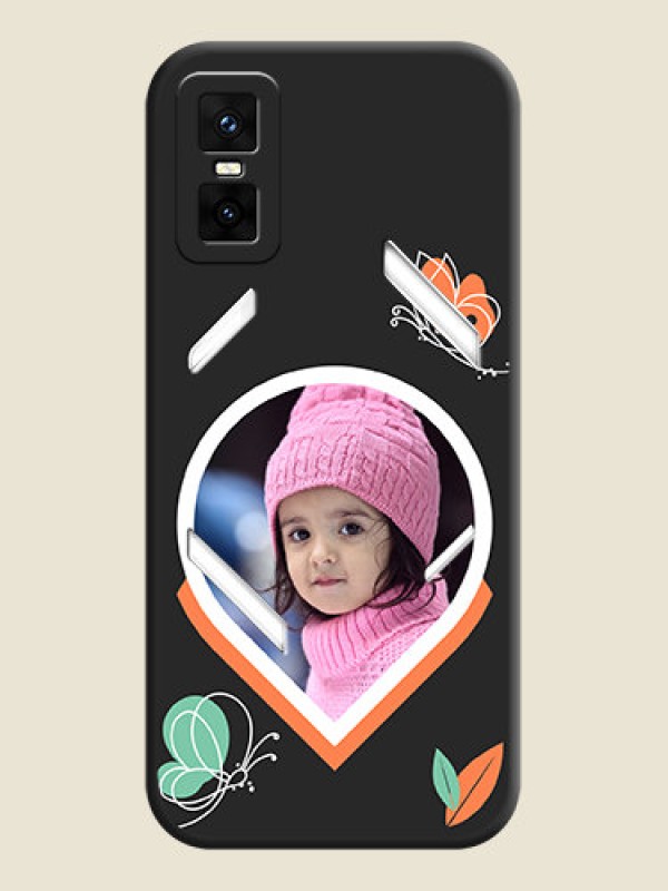 Custom Upload Pic With Simple Butterly Design On Space Black Custom Soft Matte Mobile Back Cover - Infinix GT 30 Pro 5G