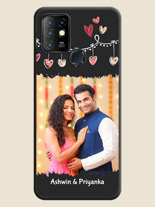 Custom Pink Love Hangings with Name on Space Black Custom Soft Matte Phone Cases - Infinix Hot 10