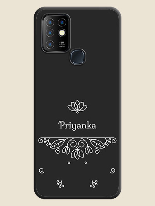 Custom Lotus Garden Custom Text On Space Black Personalized Soft Matte Phone Covers -Infinix Hot 10