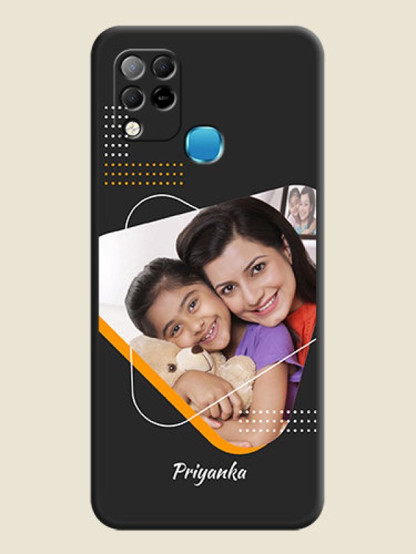 Custom Yellow Triangle on Photo on Space Black Soft Matte Phone Cover - Infinix Hot 10s