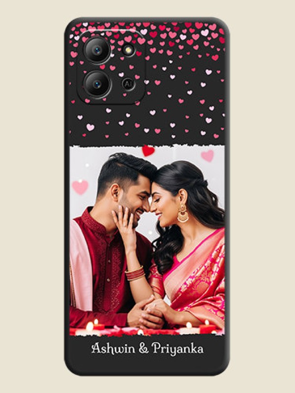 Custom Fall in Love with Your Partner on Photo On Space Black Custom Soft Matte Mobile Back Cover - Infinix Hot 11 2022