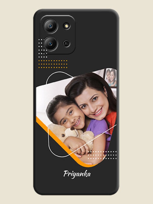 Custom Yellow Triangle on Photo On Space Black Custom Soft Matte Mobile Back Cover - Infinix Hot 11 2022