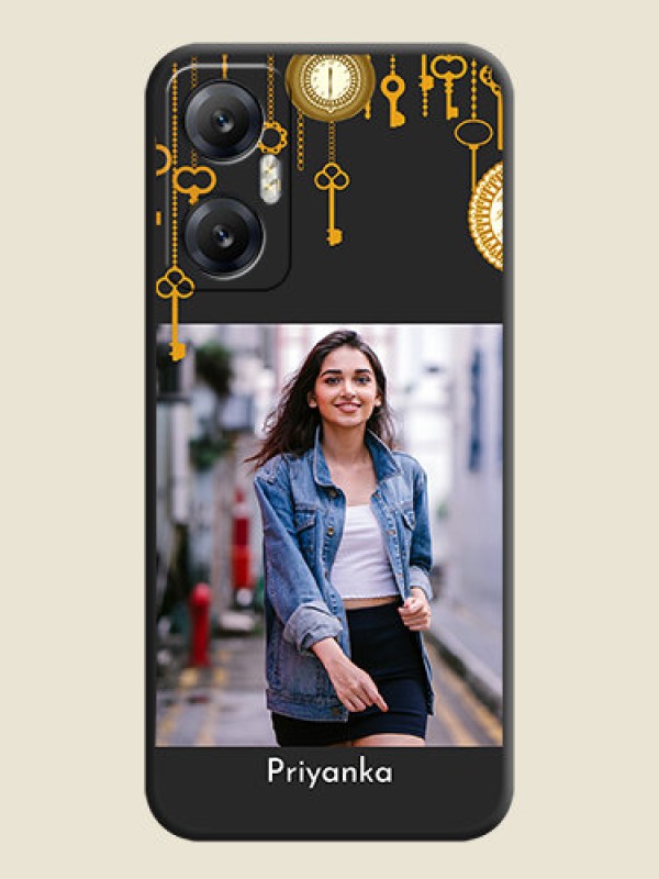 Custom Decorative Design with Text on Space Black Custom Soft Matte Back Cover - Infinix Hot 20 5G