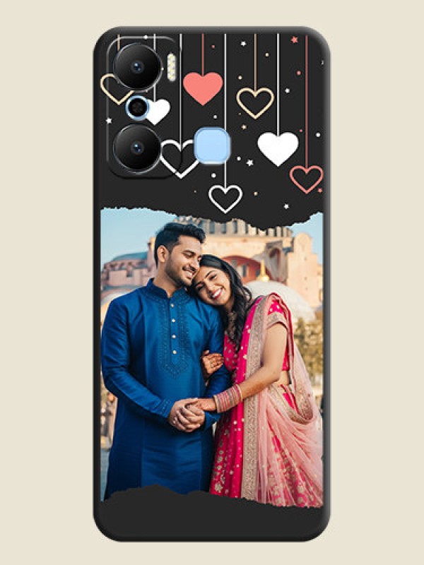 Custom Love Hangings with Splash Wave Picture on Space Black Custom Soft Matte Phone Back Cover - Infinix Hot 20 Play