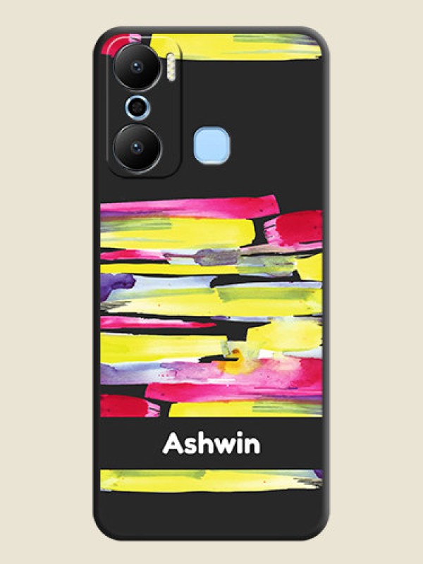 Custom Brush Coloured on Space Black Personalized Soft Matte Phone Covers - Infinix Hot 20 Play