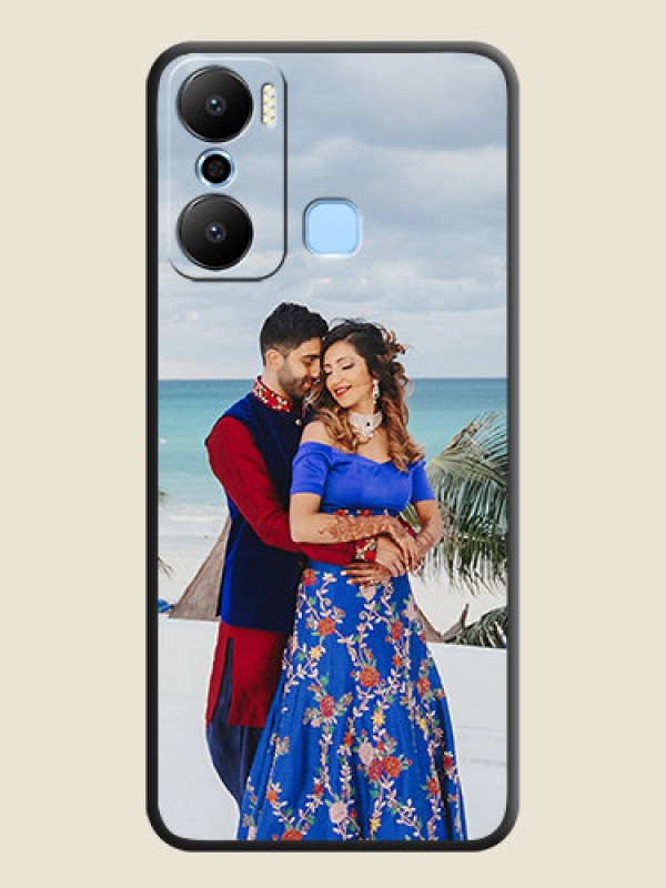 Custom Full Single Pic Upload On Space Black Personalized Soft Matte Phone Covers - Infinix Hot 20 Play