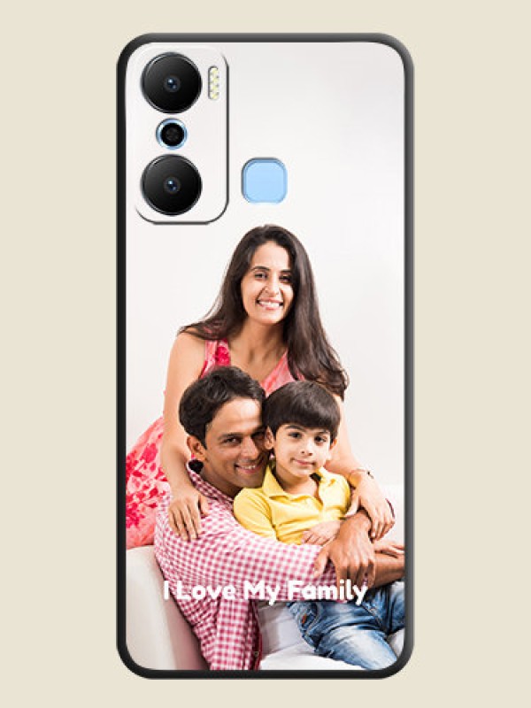 Custom Full Single Pic Upload With Text On Space Black Personalized Soft Matte Phone Covers - Infinix Hot 20 Play