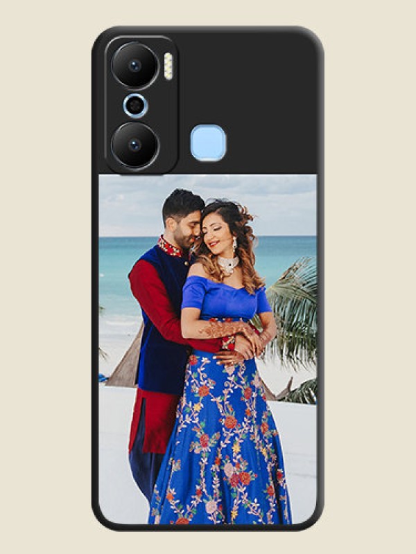 Custom Image Upload With Space Black Color On Custom Soft Matte Mobile Back Cover - Infinix Hot 20 Play