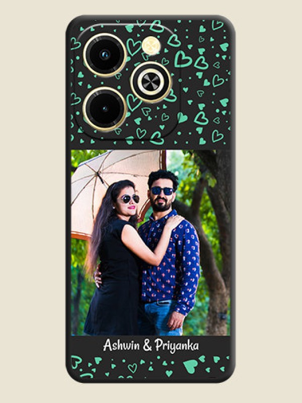 Custom Sea Green Indefinite Love Pattern on Photo On Space Black Custom Soft Matte Mobile Back Cover - Infinix Hot 40i