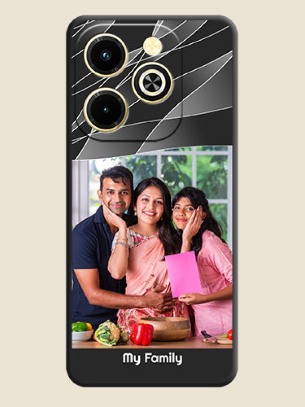 Custom Mixed Wave Lines on Photo On Space Black Custom Soft Matte Mobile Back Cover - Infinix Hot 40i