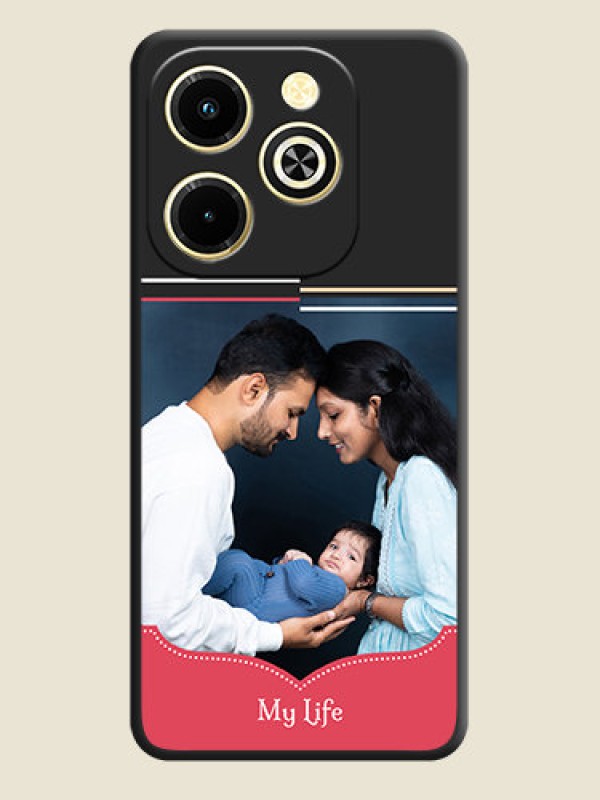 Custom Classic Plain Design with Name On Space Black Custom Soft Matte Mobile Back Cover - Infinix Hot 40i