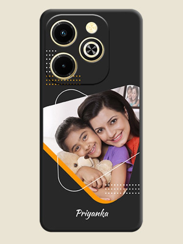 Custom Yellow Triangle on Photo On Space Black Custom Soft Matte Mobile Back Cover - Infinix Hot 40i