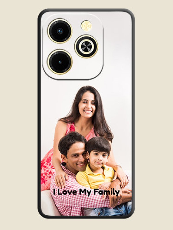 Custom Full Single Pic Upload With Text On Space Black Custom Soft Matte Mobile Back Cover - Infinix Hot 40i