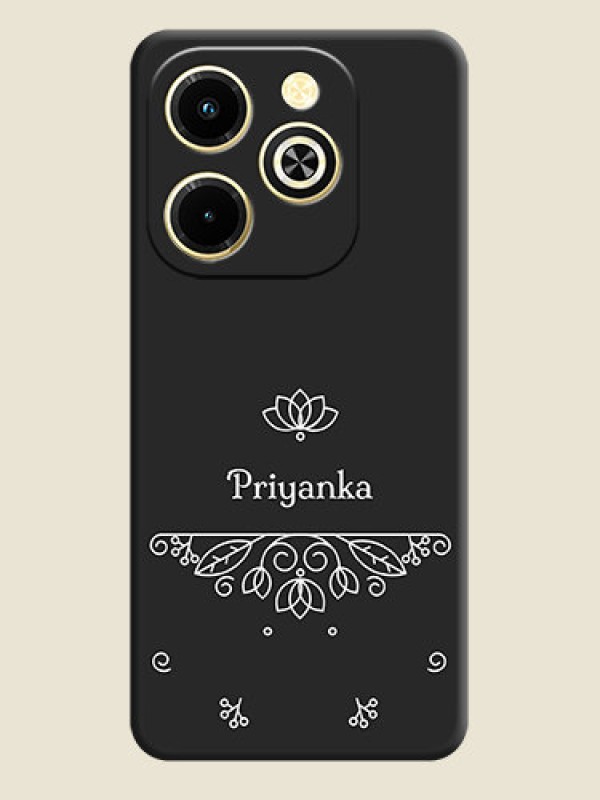 Custom Lotus Garden Custom Text On Space Black Custom Soft Matte Mobile Back Cover - Infinix Hot 40i