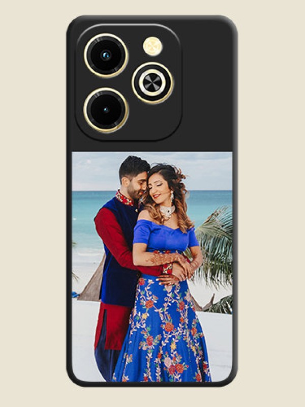 Custom Image Upload With Space Black Color On Custom Soft Matte Mobile Back Cover - Infinix Hot 40I