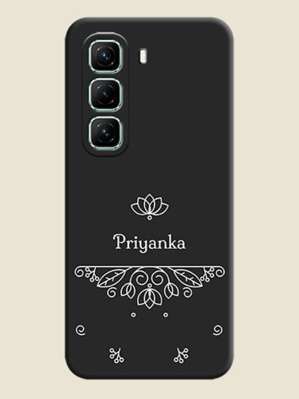 Custom Lotus Garden Custom Text On Space Black Custom Soft Matte Mobile Back Cover - Infinix Hot 50 5G