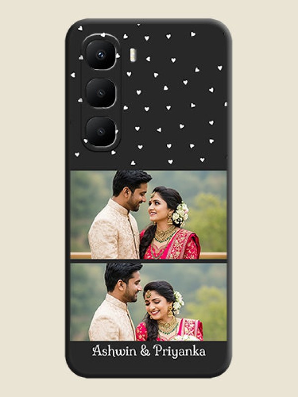 Custom Miniature Love Symbols with Name On Space Black Custom Soft Matte Mobile Back Cover - Infinix Hot 60 5G