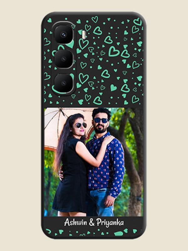 Custom Sea Green Indefinite Love Pattern on Photo On Space Black Custom Soft Matte Mobile Back Cover - Infinix Hot 60 5G