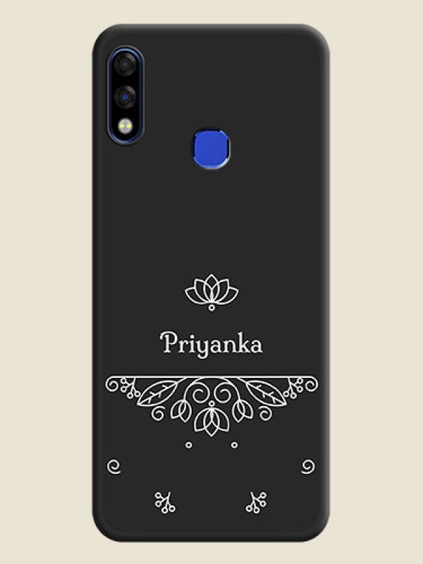Custom Lotus Garden Custom Text On Space Black Personalized Soft Matte Phone Covers -Infinix Hot 7 Pro