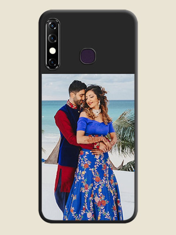 Custom Image Upload With Space Black Color On Custom Soft Matte Mobile Back Cover - Infinix Hot 8