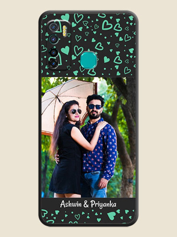 Custom Sea Green Indefinite Love Pattern on Photo on Space Black Soft Matte Mobile Cover - Infinix Hot 9 Pro