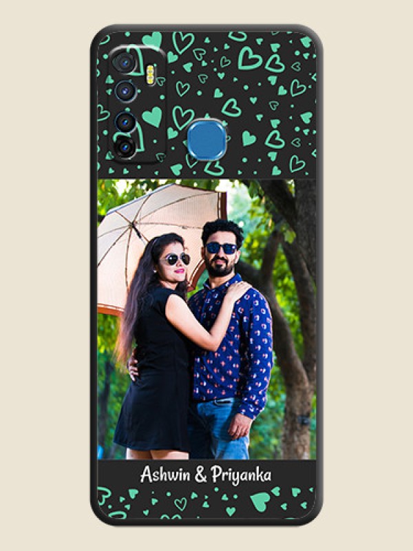 Custom Sea Green Indefinite Love Pattern on Photo on Space Black Soft Matte Mobile Cover - Infinix Hot 9