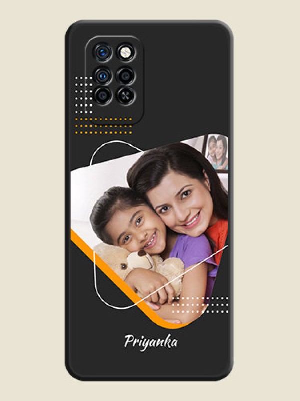 Custom Yellow Triangle on Photo on Space Black Soft Matte Phone Cover - Infinix Note 10 Pro