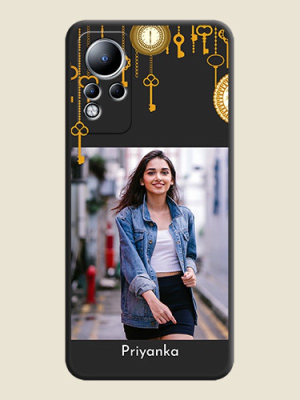 Custom Decorative Design with Text on Space Black Custom Soft Matte Back Cover - Infinix Note 11