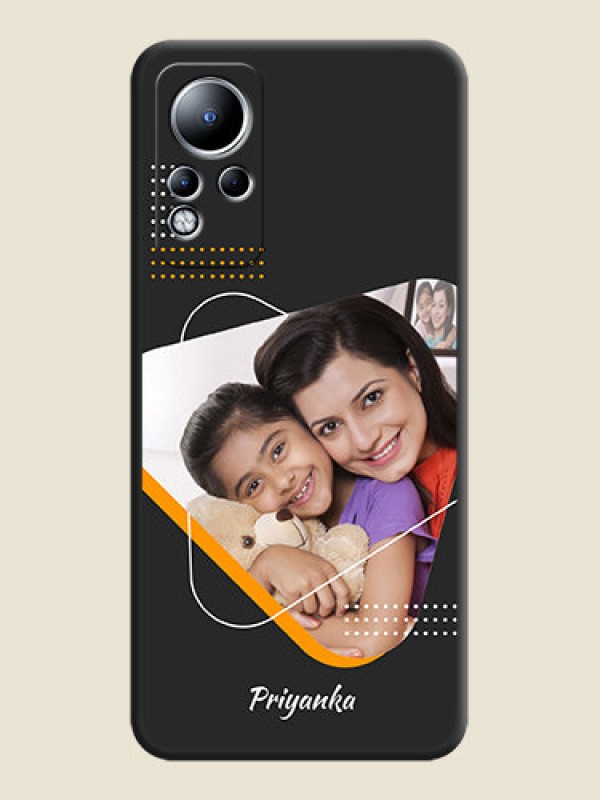 Custom Yellow Triangle on Photo on Space Black Soft Matte Phone Cover - Infinix Note 11