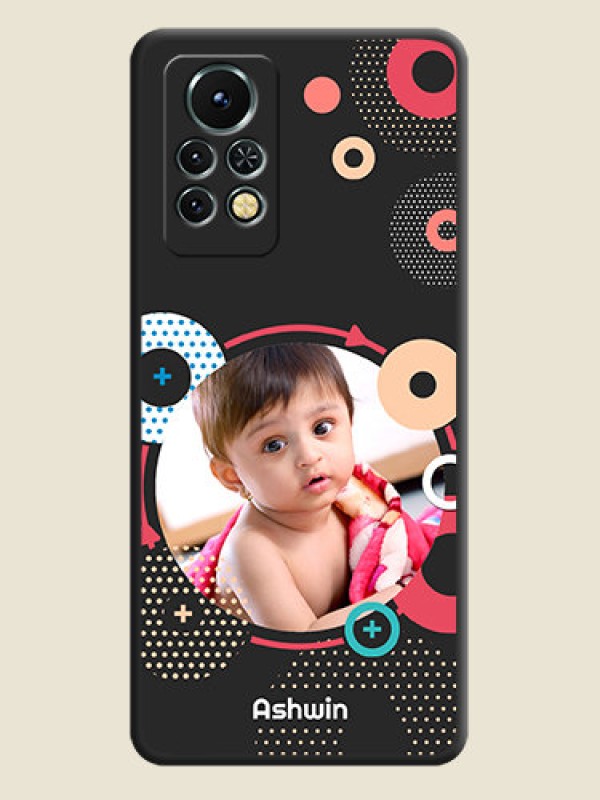 Custom Multicoloured Round Image on Personalised Space Black Soft Matte Cases - Infinix Note 11s