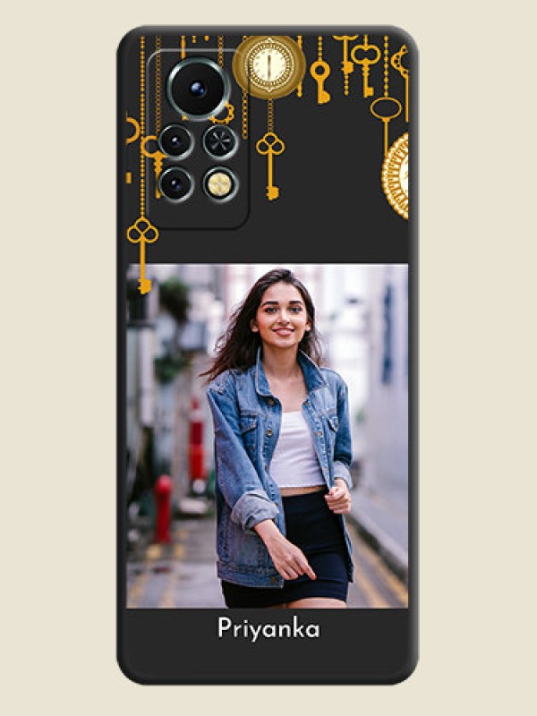 Custom Decorative Design with Text on Space Black Custom Soft Matte Back Cover - Infinix Note 11s