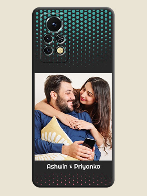 Custom Faded Dots with Grunge Photo Frame and Text on Space Black Custom Soft Matte Phone Cases - Infinix Note 11s