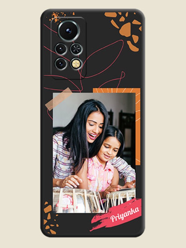 Custom Orange Photo Frame on Space Black Custom Soft Matte Phone Back Cover - Infinix Note 11s