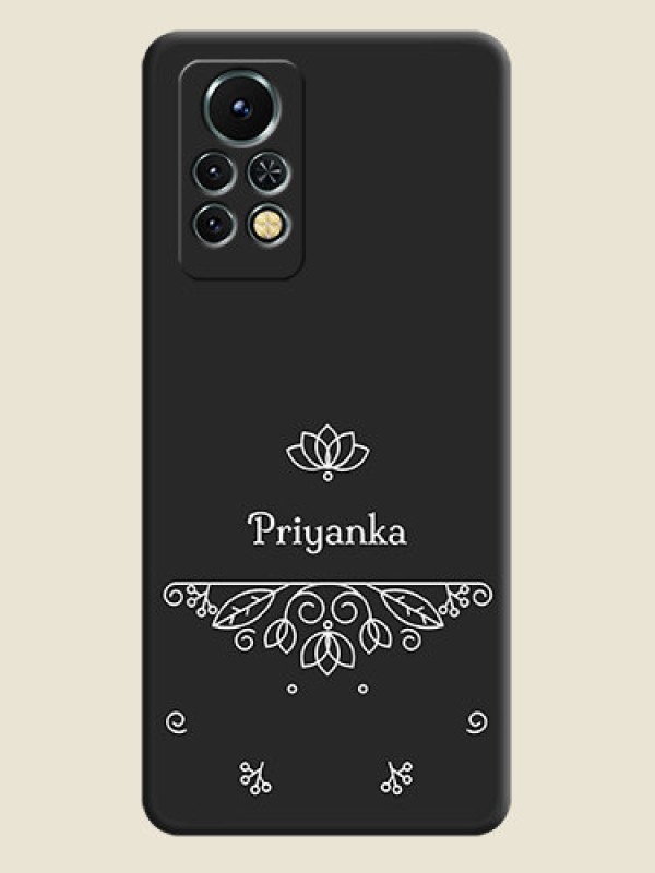 Custom Lotus Garden Custom Text On Space Black Personalized Soft Matte Phone Covers -Infinix Note 11S