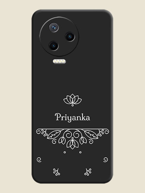 Custom Lotus Garden Custom Text On Space Black Personalized Soft Matte Phone Covers - Infinix Note 12 Pro