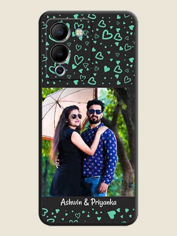 Custom Sea Green Indefinite Love Pattern on Photo on Space Black Soft Matte Mobile Cover - Infinix Note 12 Turbo