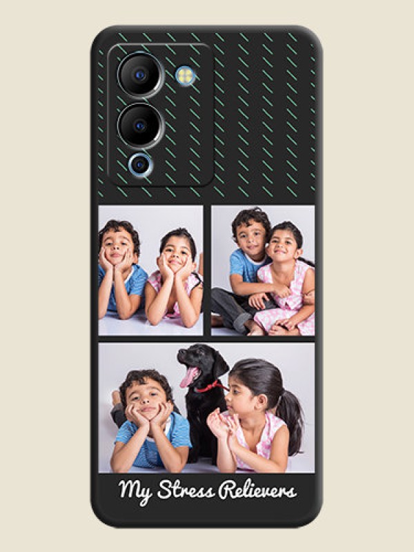 Custom Cross Dotted Pattern with 2 Image Holder  on Personalised Space Black Soft Matte Cases - Infinix Note 12 Turbo