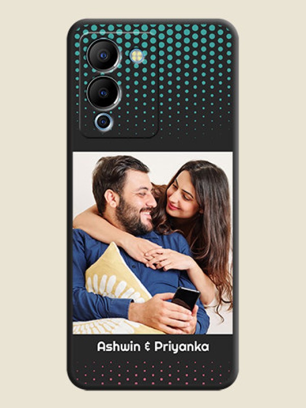 Custom Faded Dots with Grunge Photo Frame and Text on Space Black Custom Soft Matte Phone Cases - Infinix Note 12 Turbo
