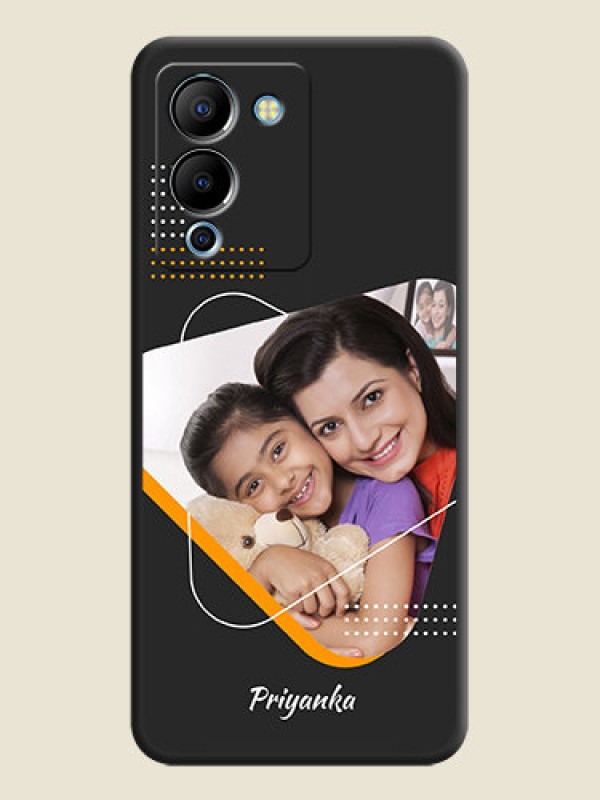 Custom Yellow Triangle on Photo on Space Black Soft Matte Phone Cover - Infinix Note 12 Turbo