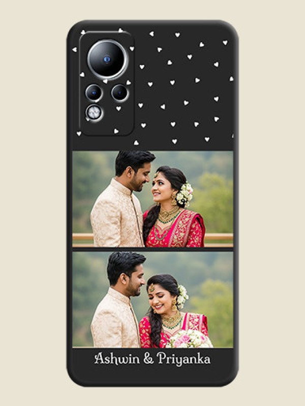 Custom Miniature Love Symbols with Name on Space Black Custom Soft Matte Back Cover - Infinix Note 12