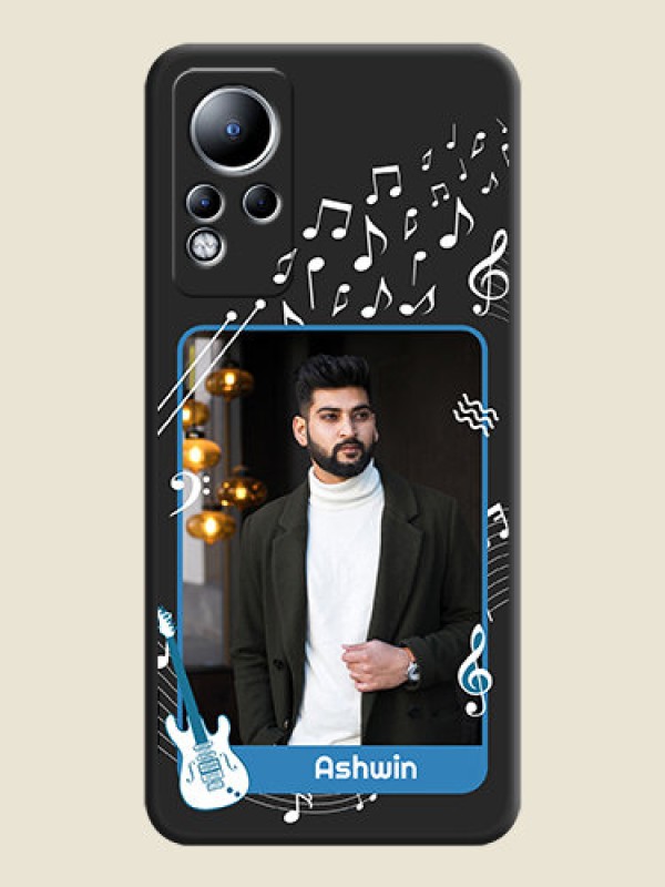 Custom Musical Theme Design with Text on Photo on Space Black Soft Matte Mobile Case - Infinix Note 12