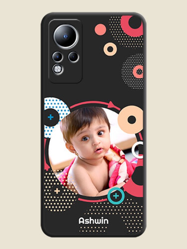 Custom Multicoloured Round Image on Personalised Space Black Soft Matte Cases - Infinix Note 12