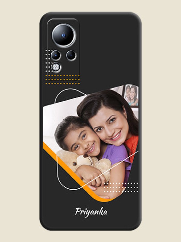 Custom Yellow Triangle on Photo on Space Black Soft Matte Phone Cover - Infinix Note 12