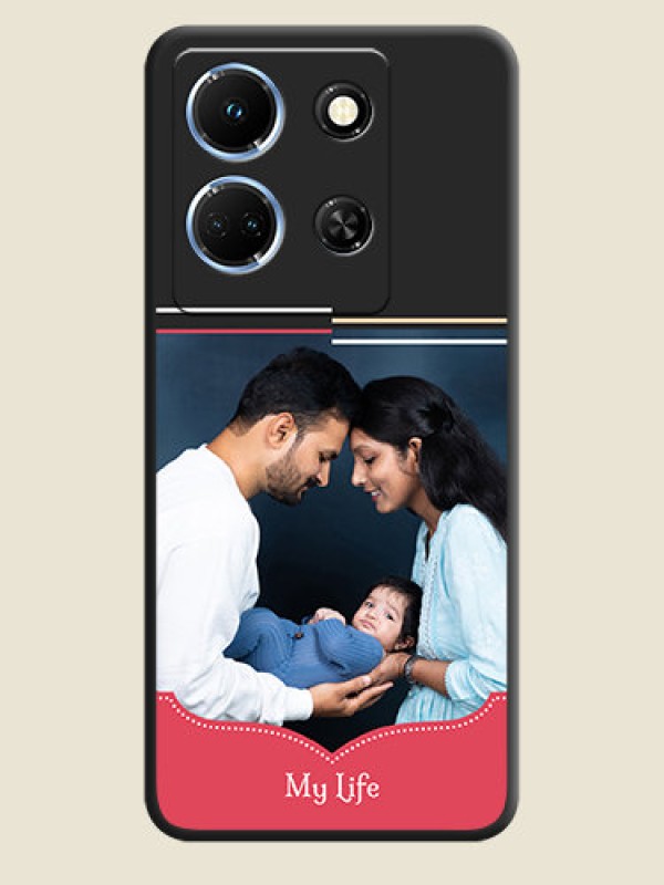 Custom Classic Plain Design with Name - Photo on Space Black Soft Matte Phone Cover - Infinix Note 30 5G