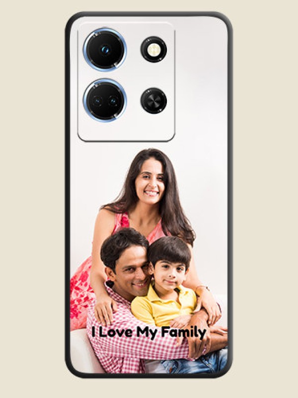 Custom Full Single Pic Upload With Text On Space Black Personalized Soft Matte Phone Covers - Infinix Note 30 5G
